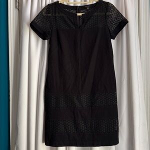 Ann Taylor Black Lace Detail Knee Length Dress